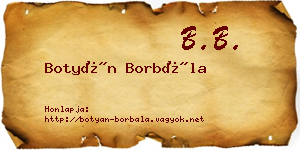 Botyán Borbála névjegykártya